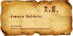 Kapsza Baldvin névjegykártya